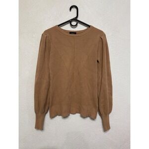 VICI Women's Medium Tan Dark Beige Sweater Ribbed Soft Classy Preppy Versatile